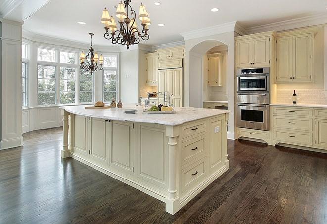 shiny laminate floors in a modern living room in Auburndale, FL